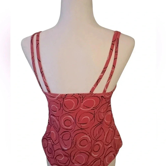 MiracleSuit Spaghetti Strap Spiral Dots Tankini Swimsuit Top V-Neck Size 10 - Picture 4 of 10